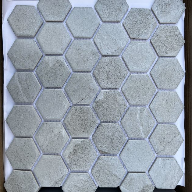 11x13 GLO C5252 LIGHT GREY 2"x2.3" HEXAGON MOSAIC - MATT